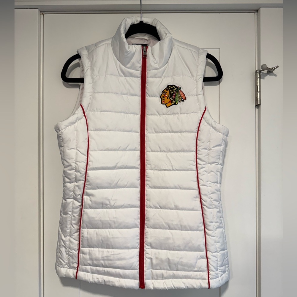 NHL Chicago Blackhawks White Vest with Red Trim